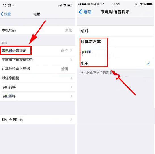 iPhone X设置来电语音提示的基础操作截图