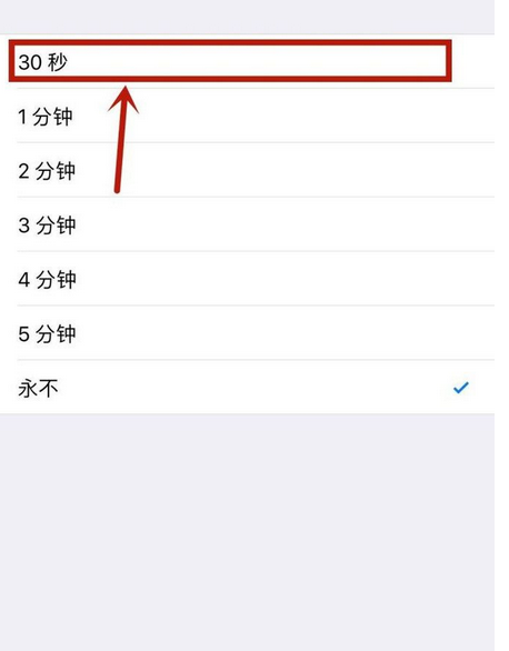 苹果手机设置锁屏时间的基础操作截图