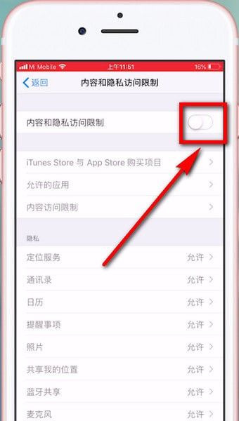 ios12查找访问限制的基础操作截图