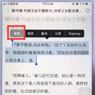 苹果手机中复制粘贴的简单步骤截图