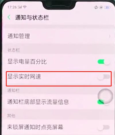 oppoa3中显示网速的简单操作方法截图