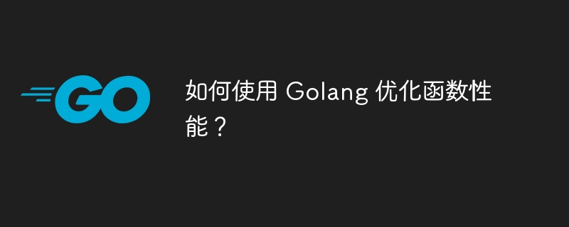 如何使用 golang 优化函数性能？