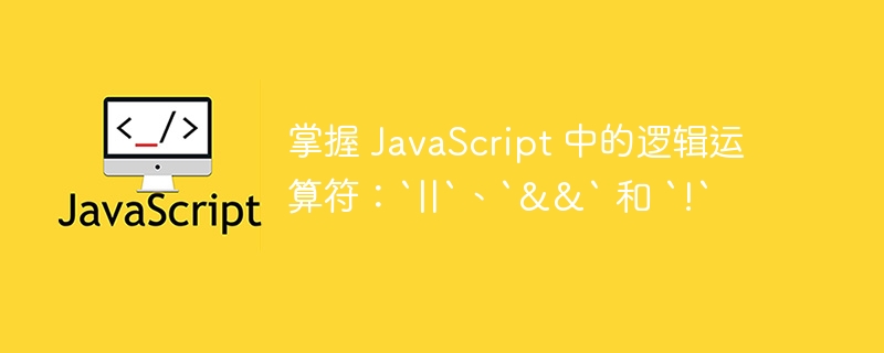 掌握 javascript 中的逻辑运算符：`||`、`&&` 和 `!`